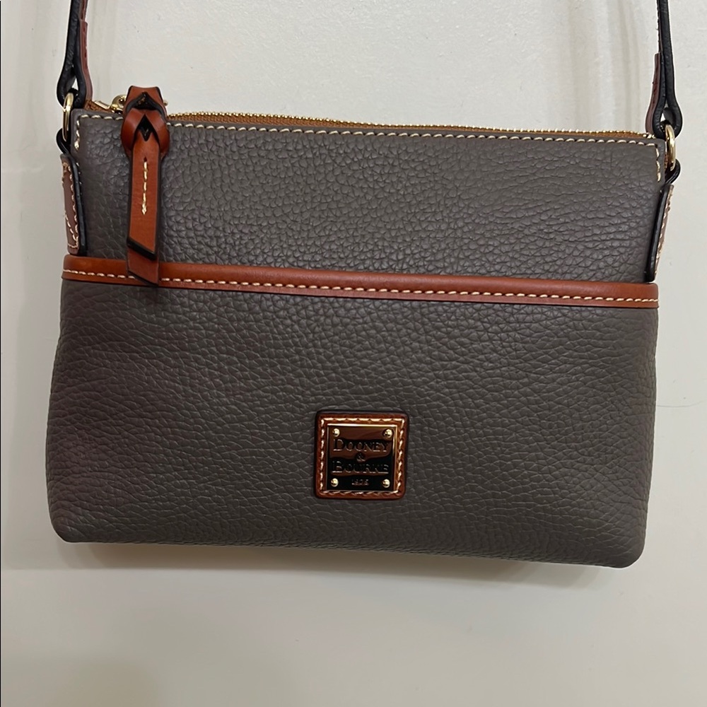 New Dooney & Bourke Ginger Crossbody Gray Leather NWOT